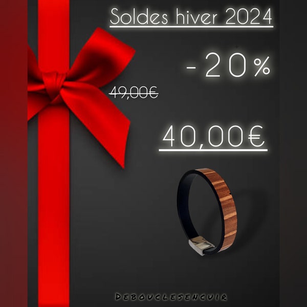 Bracelet fin en cuir pour homme soldes