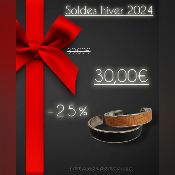 Bracelet mixte inox et cuir soldes