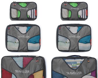 Travelizer - Travel Packing Cubes 6 pcs Luggage Organizer Set for Bag & Suitcase