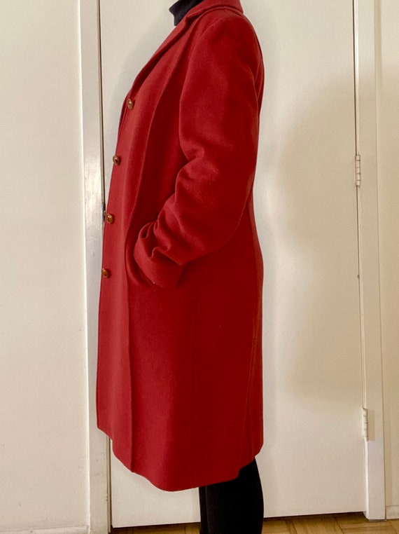 Brick Red c.2000 Cole Haan designer Wool Coat - image 4