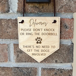 Please Do Not Knock or Ring Doorbell, Door Sign, Do Not Disturb Sign, Dont knock dog sign, No Need To Involve The Dogs sign