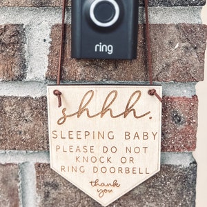 Please Do Not Knock or Ring Doorbell, Door Sign, Do Not Disturb Sign, Sleeping Baby Sign, Baby Sleeping Don’t Knock Doorbell Sign
