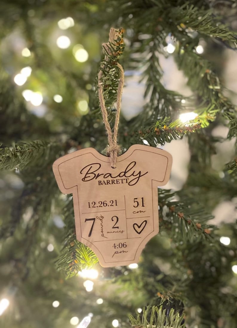 Baby's First Christmas Birth Stats Ornament