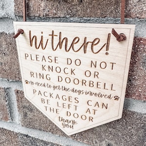 Please Do Not Knock or Ring Doorbell, Door Sign, Do Not Disturb Sign, Sleeping Baby Sign, Baby Sleeping Don’t Knock Doorbell Sign