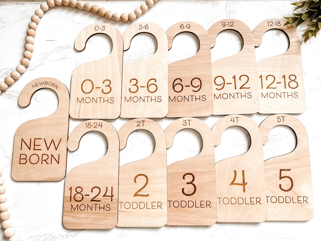 Baby Closet Dividers Handmade Wood, Wooden Baby Gifts, Clothes Size