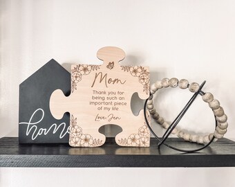 Mother’s Day Puzzle Sign, Mother’s Day Puzzle Piece Sign, Puzzle Gift for Mom, Mother’s Day Sign Gift, Inspirational Quote Gift