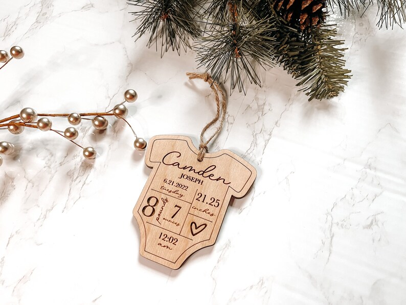 Baby's First Christmas Birth Stats Ornament - Thumbnail 4