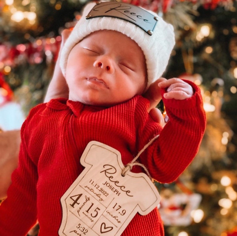 Baby's First Christmas Birth Stats Ornament - Thumbnail 2