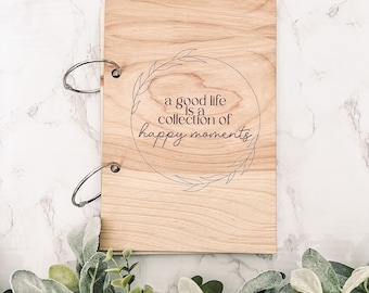 Guarda tarjetas, Guarda tarjetas de felicitación, Regalo de recuerdo, Una buena vida es una colección de momentos felices, Organizador de tarjetas de felicitación, Regalo grabado personalizado