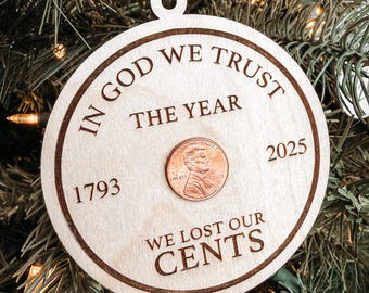 Penny Ornament, The Year We Lost Our Cents Ornament, Penny Saver Ornament, Commemorative Penny Keepsake, Coin Collector Gift, Penny Memorial