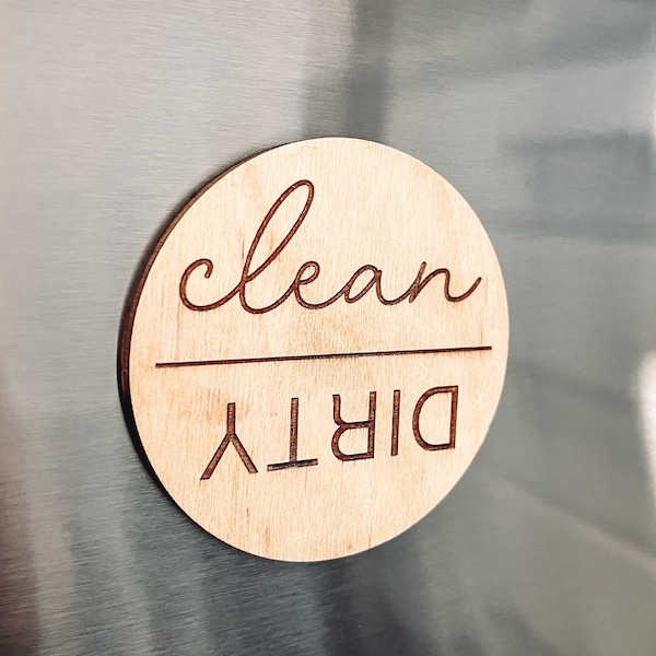 Clean Dirty Dishwasher Magnet, Reversible Magnet, Kitchen Organization Magnet,Dirty Clean Magnet, Housewarming Gift, Minimalist Kitchen