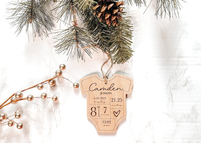 Baby's First Christmas Birth Stats Ornament - Thumbnail 3