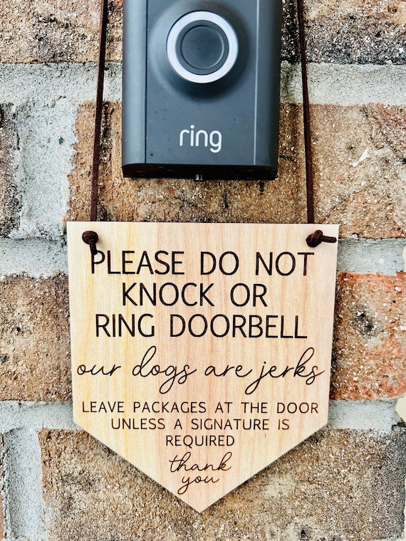 Do Not Ring Doorbell Sign Dog