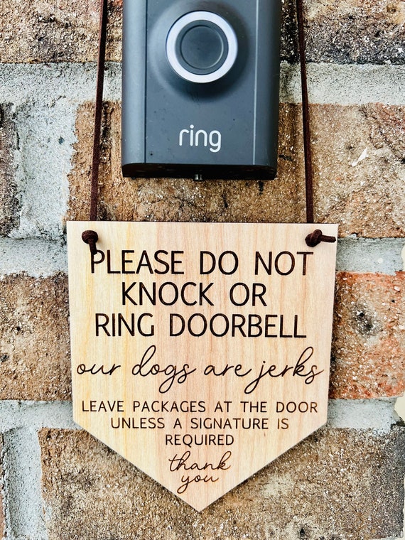 Do Not Ring Doorbell Sign Dog