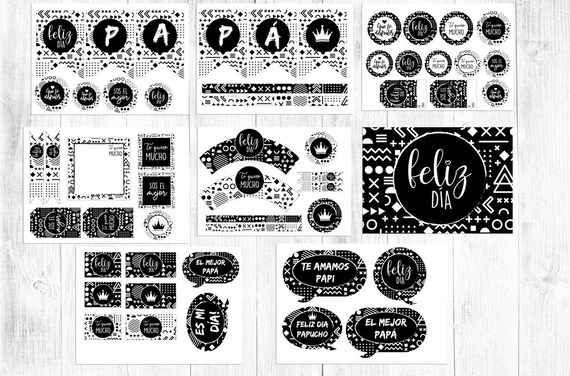 Printable Kit Breakfasts Father's Day Tags Stickers | Etsy