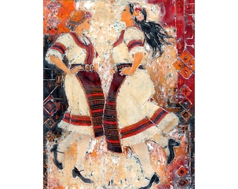 Encaustic Art - Painting with Wax - Bulgarian Folk - Dance Series