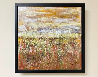 Painting-Fine Art-Encaustic (Wax) on Wood, Original or Print, Waiting for Snow