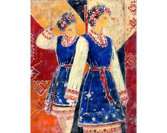 Encaustic Art - Painting with Wax - Bulgarian Folk - Dance Series