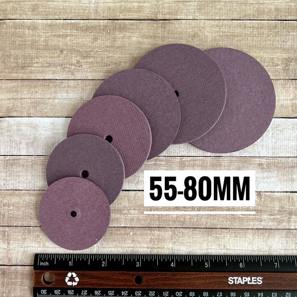 55-80mm Cardboard discs for teddy bears, teddy dolls, knitted and textile toys and other craft projects