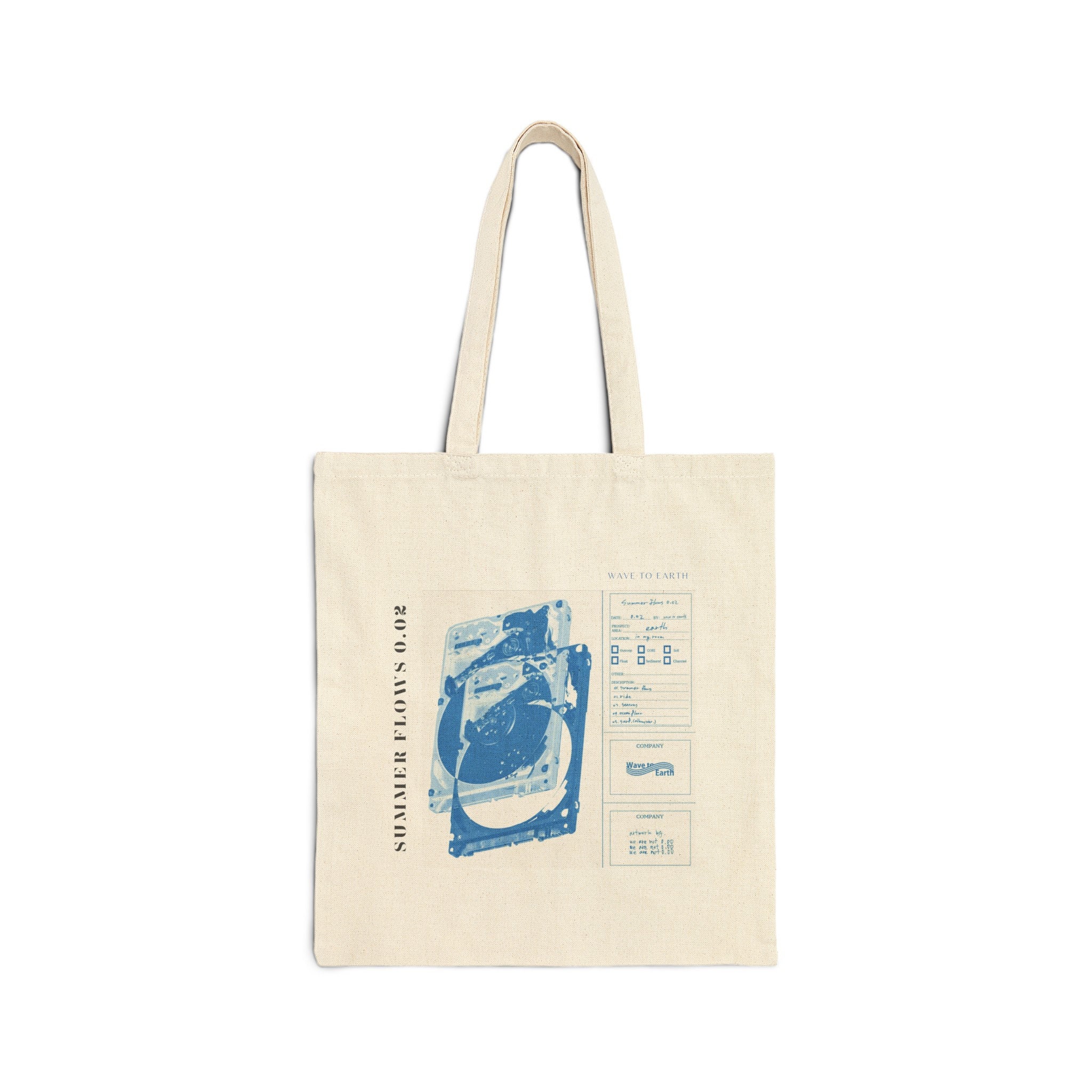Wave to Earth Tote Bag, Summer Flows 0.02, Tote Bag, Heavy