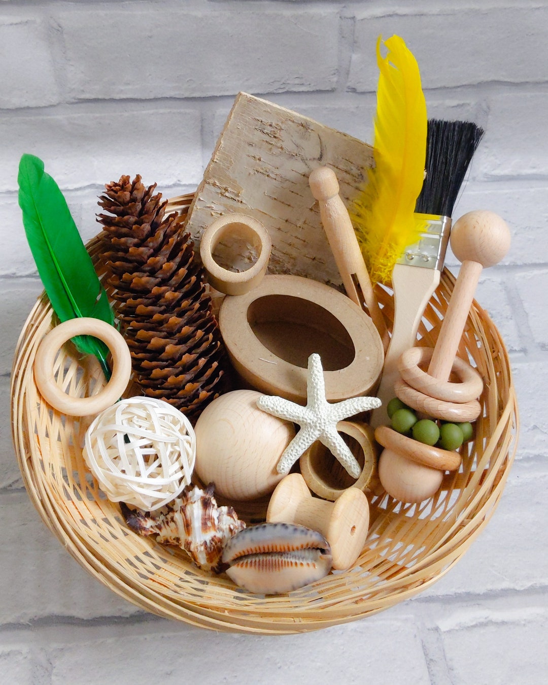 Baby Sensory Basket, Montessori Treasure Basket, Personalised, Sensory