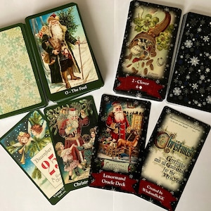 2 baralhos de Tarot e Lenormand de Natal. Conjunto de presente de Natal