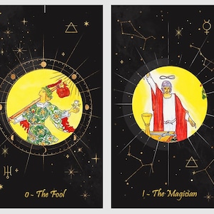 Baraja de tarot celestial. Cartas del tarot cósmico.