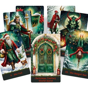 Mazzo di Tarocchi del Mondo Fantasy di Natale - Tarocchi delle Feste a 78 Carte