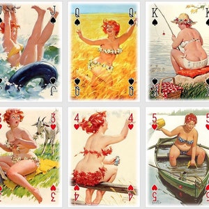 Hilda beim Kartenspiel. Poker und Bridge Karten