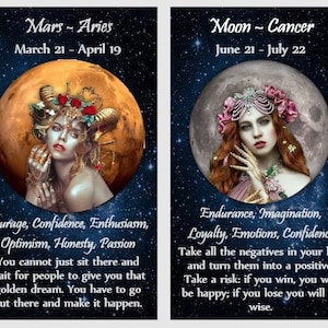 Baraja de oráculos de astrología y zodíaco. Cartas de predicción del oráculo.