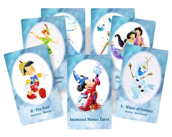 Baraja de tarot inspirada en películas animadas.