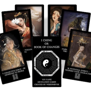Talia kart wyroczni Księgi Przemian z wskazówkami. Karty wyroczni I Ching.