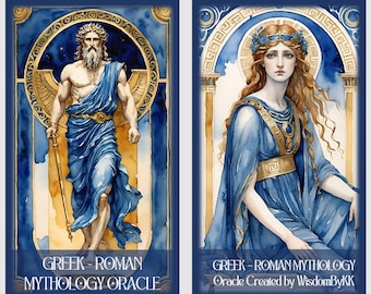 Orakeldeck der griechischen römischen Mythologie. Orakelkarten mit Göttern und Göttinnen