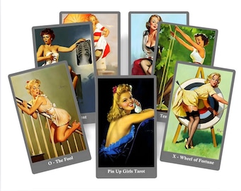 ピンナップガールのタロットデッキ。エロティックなビンテージアート