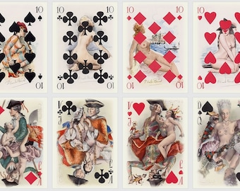 Casanova playing cards. Vintage Pin Up Poker and Bridge cards