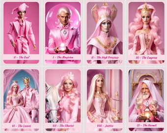 Barbiegirl Dreamland tarot cards deck. Pink tarot deck