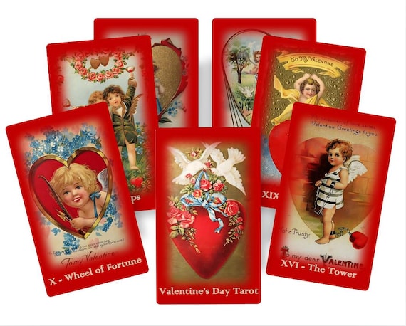 Valentine’s Day Tarot Valentine,s Day Tarot Deck. Vintage Tarot - Etsy