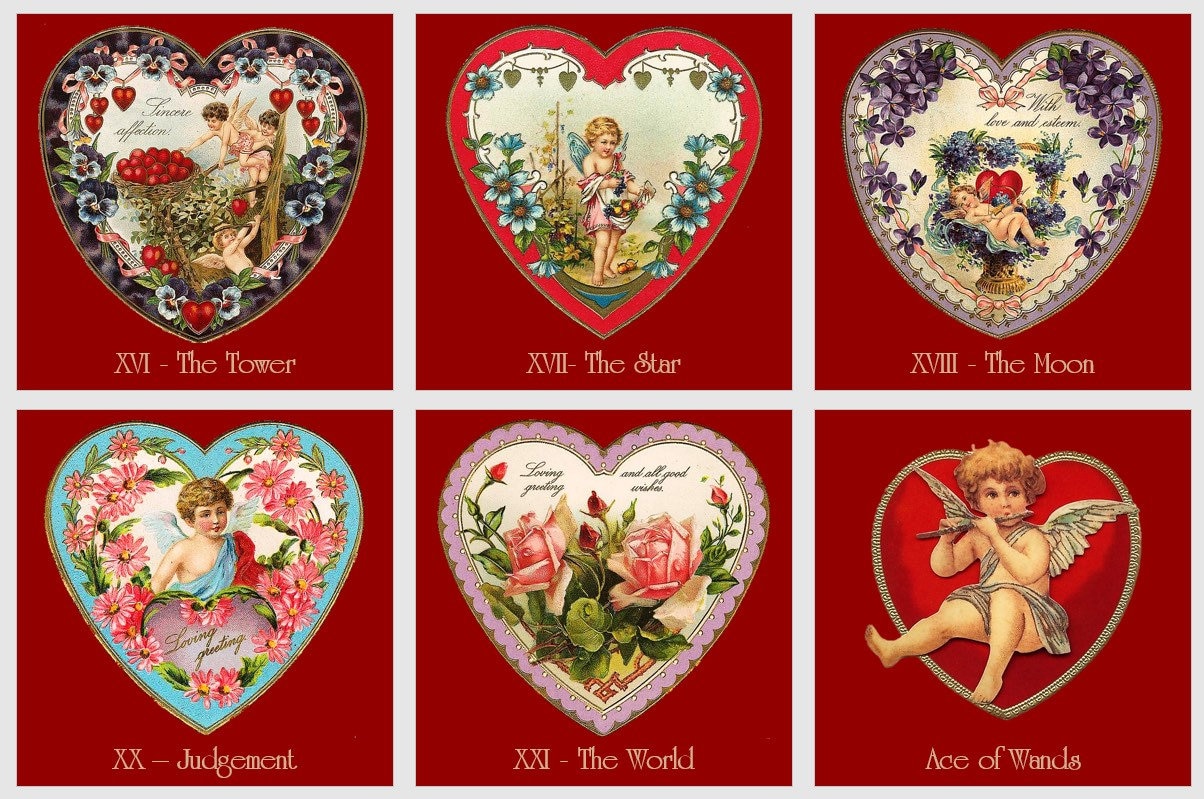 Heart Tarot Deck. Valentines Day Tarot. Vintage - Etsy