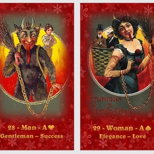 Grus vom Krampus Mazzo di Lenormand Oracle. Cartoline di Natale spaventose