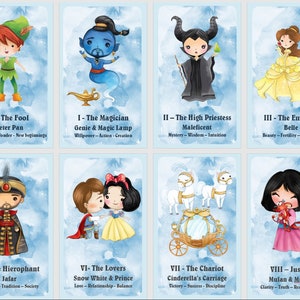 Jeu de tarots de contes de fées. Cartes de tarot princesse et prince