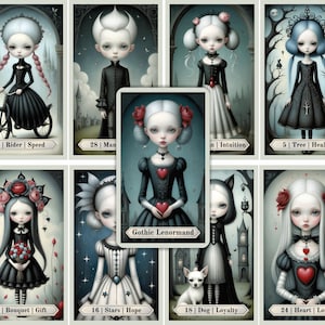 Gothic Lenormand oracle deck. Madame Lenormand cards