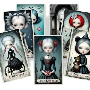 Gothic Lenormand Orakel Kartenset mit Anleitung. Madame Lenormand Karten