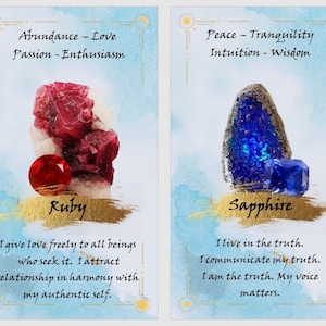 Cartes d'oracle de guérison et d'inspiration de cristal. Cartes Reiki et chakras
