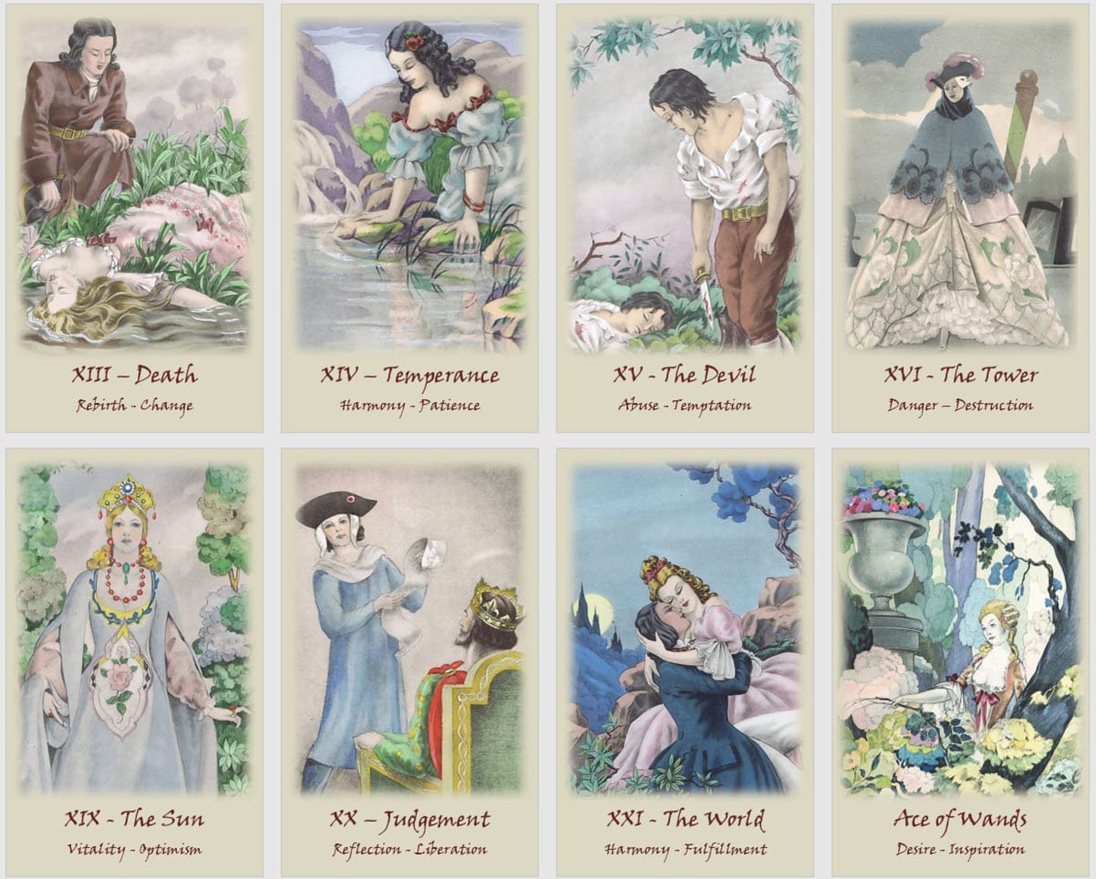 Romantic Love Tarot Deck. Watercolor Tarot Cards - Etsy