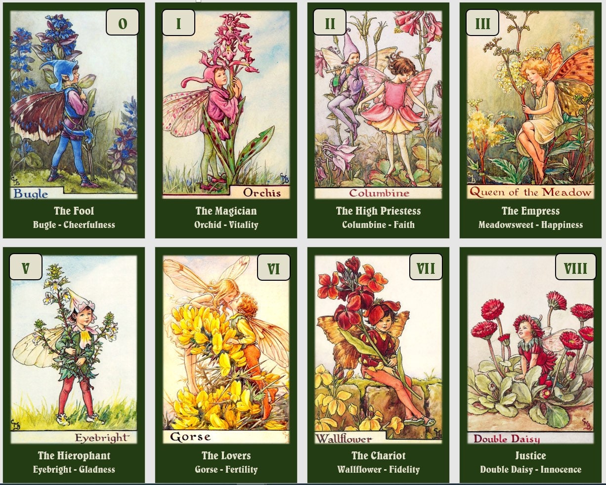 Flower Tarot Vintage Illustration Tarot - Etsy