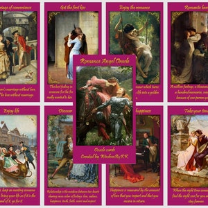Baralho de oráculos Romance Angels. Cartas de oráculos do amor