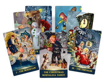 Christmas Nostalgia Tarot Deck. Novelty Fortune Telling Cards. Vintage Christmas gift