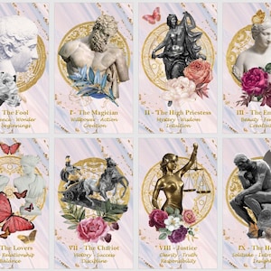 Mazzo di tarocchi della rinascita antica. Carte dei tarocchi della rinascita magica greca e romana