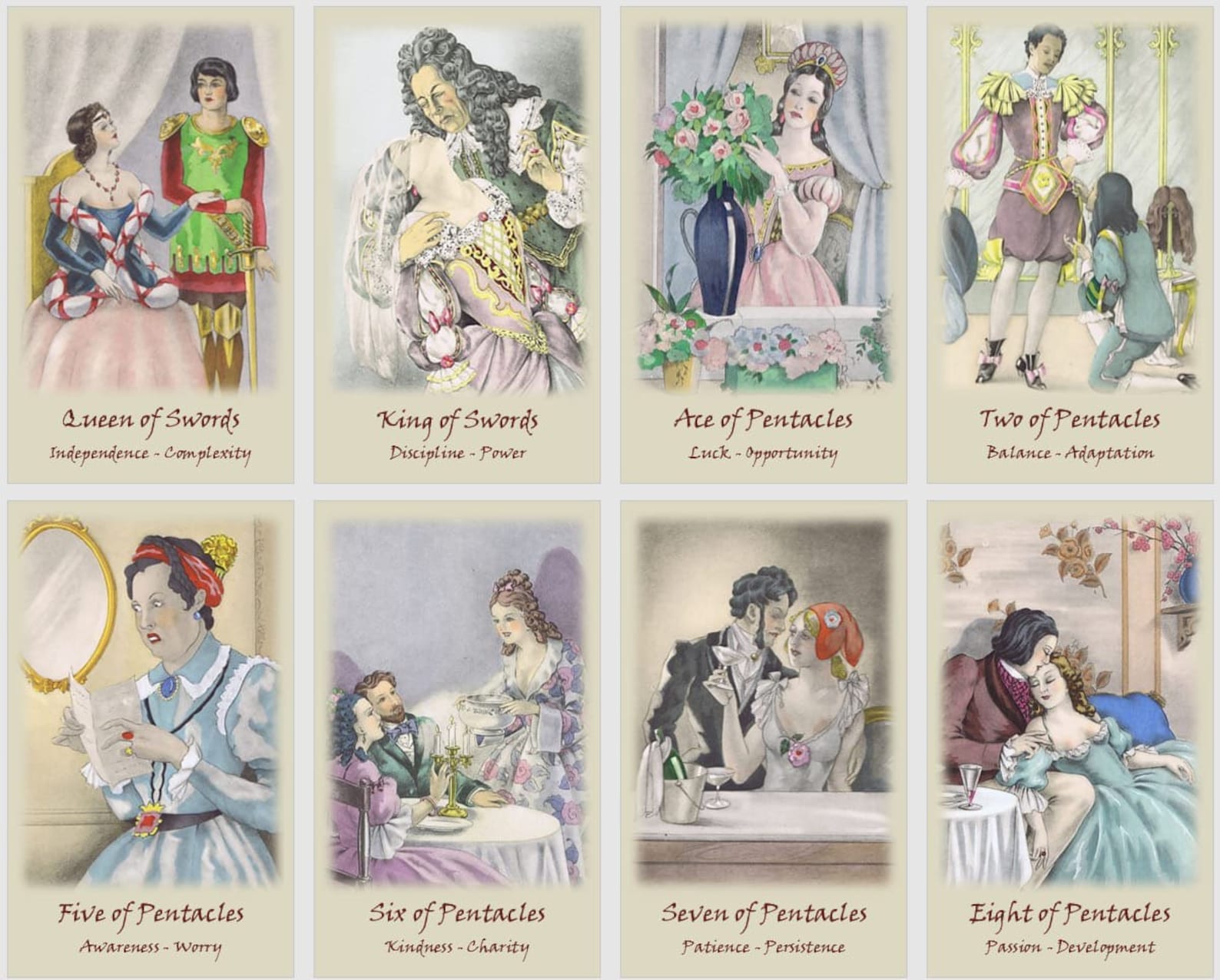 Romantic Love Tarot Deck. Watercolor Tarot Cards - Etsy
