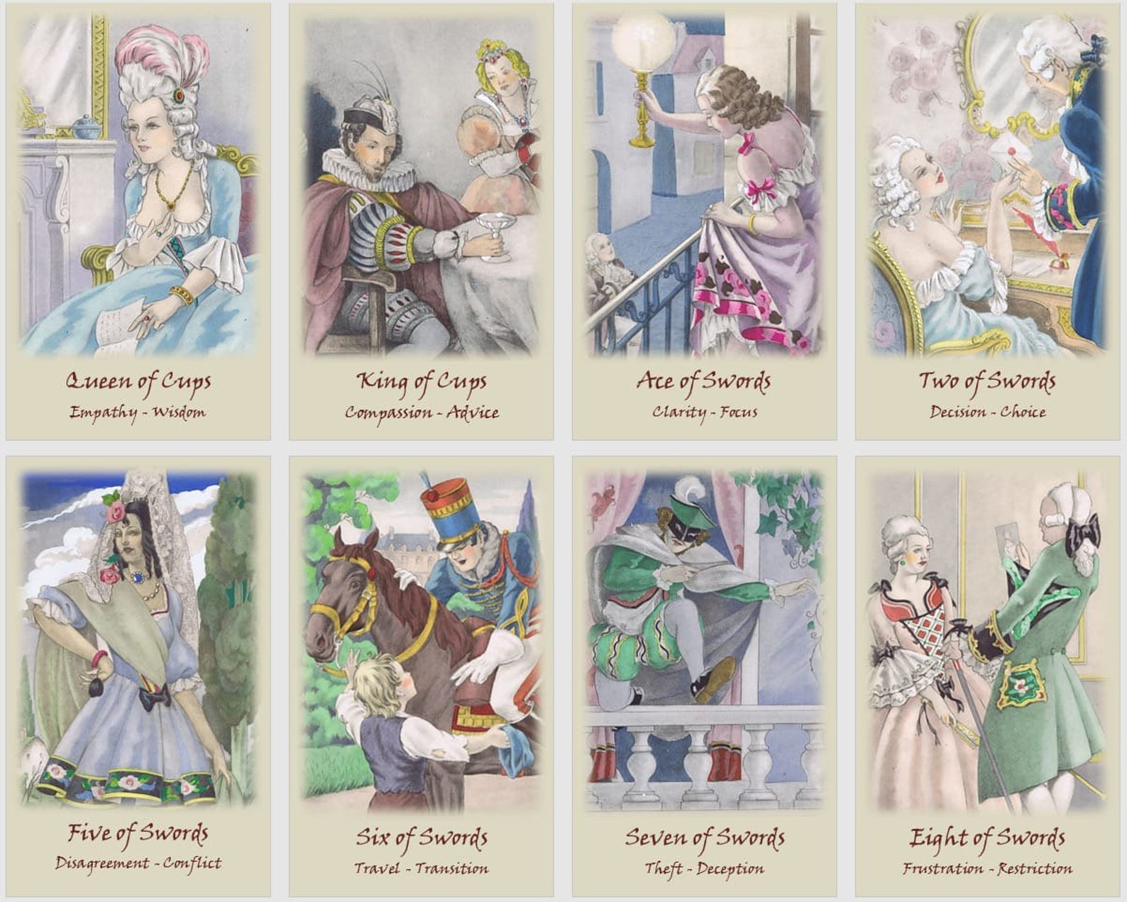 Romantic Love Tarot Deck. Watercolor Tarot Cards | Etsy